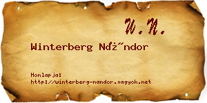 Winterberg Nándor névjegykártya